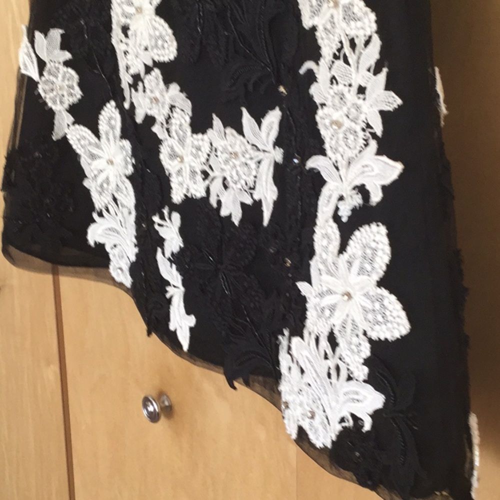 Alice&Olivia Black/cream Pamela tulle mini dress - Picture 6 of 8